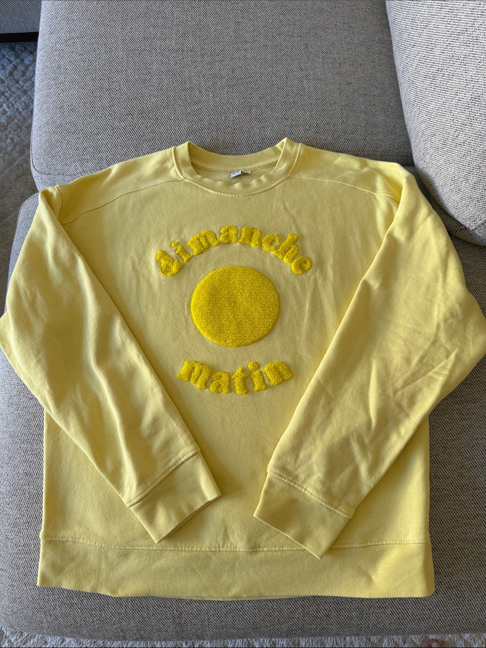 & Other Stories Yellow Chenille 'dimanche matin' Crewneck Sweater